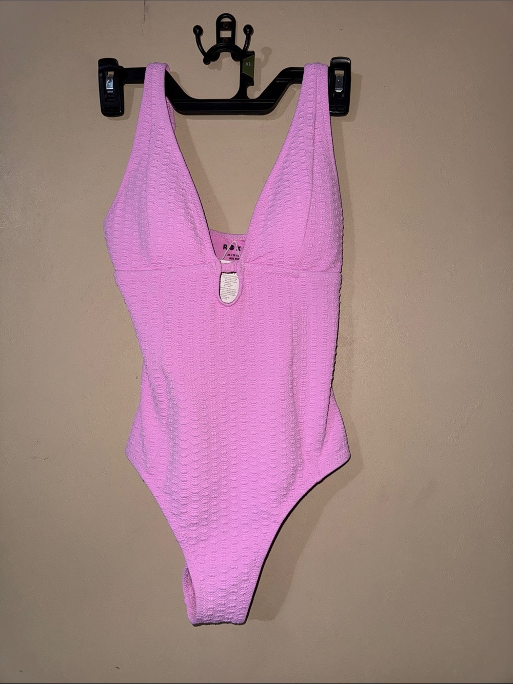 Roxy Pink Textured One-Piece Girls' Bodysuit